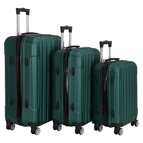 Suitcase Set 3 Piece Luggage Set Carry On Hardside Luggage with TSA Lock Spinner Wheels, Grey4