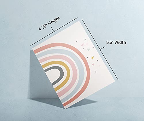 Image of Twigs Paper - 12 Vibrant Rainbow Blank Greeting Cards with Envelopes - 4 Different Design Cute Stationery Set for All Occasions - Assorted Rainbow Bulk Set - Made in USA (5.5 x 4.25, Set of 12)
