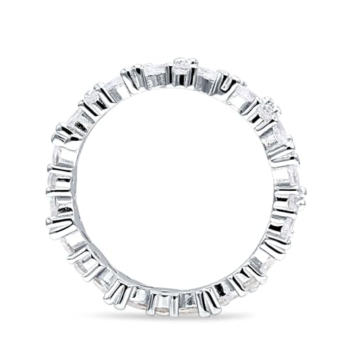 OMRANII Cluster Art Deco Marquise Round Full Eternity 4mm Band Modern Style Stackable Wedding band Gift For Women Cubic Zirconia Solid 925 Sterling Silver Band3