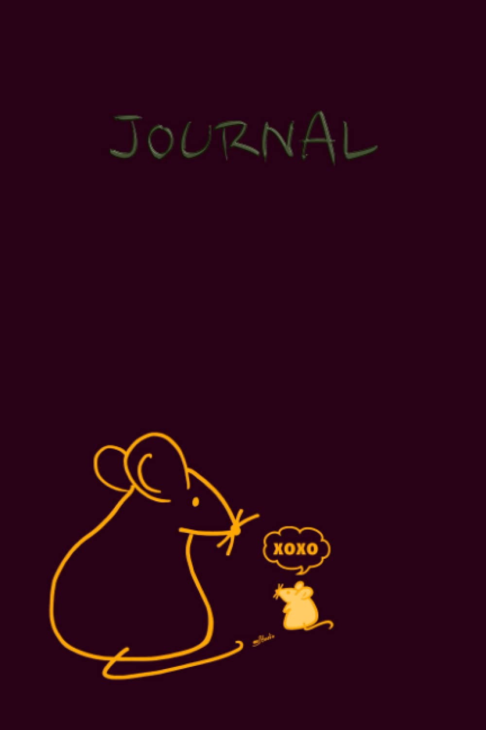 Notebook or Journal 6" x 9" "XOXO" Rat and Baby Paperback Matt Finish Cover 80 Sheets 156 Lined Pages