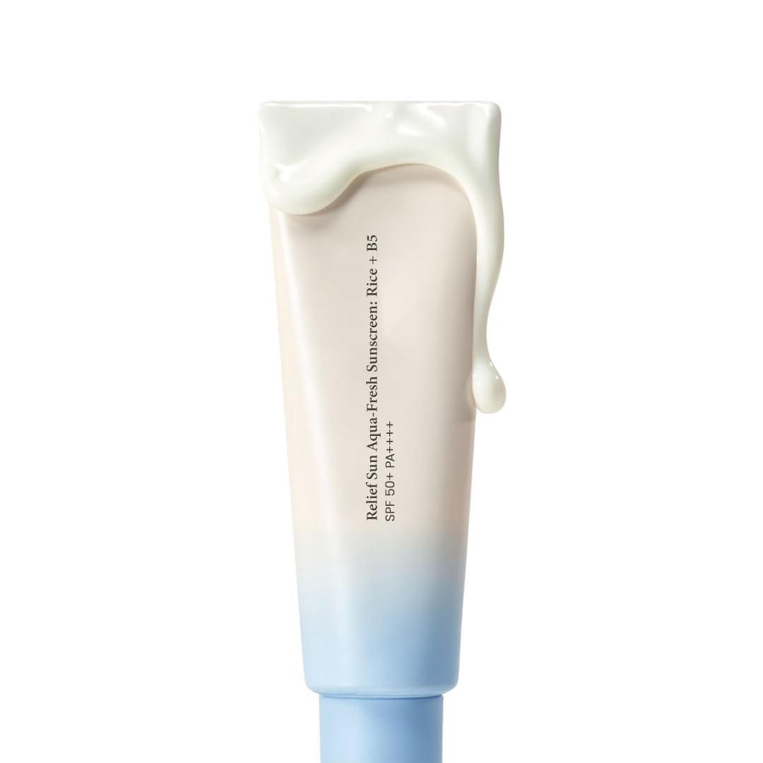 Korean Sunscreen Cream,Relief Sun Sunscreen SPF50+,PA++++Korean Cream Rice and Probiotics | Korean Skin for All Skin Types | UV (50ml) Hamprico