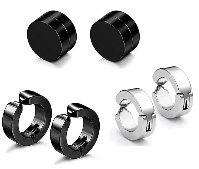 vien Trendy Round Shaped Press Non-Piercing And Magnetic Style Clip On Barbell Earring Hoop Bali Stud-picture-34