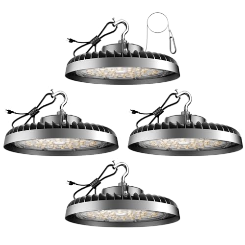 ACOHOOK 4Pack 250W LED High Bay Light, 37500LM (Eqv. to 1000W HPS/MH) High Bay LED Shop Light, 5000K...