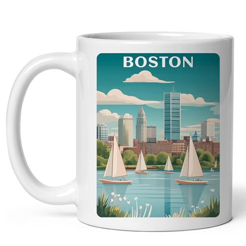 Boston Massachusetts Ceramic Mug 11oz Beantown Travel Gift