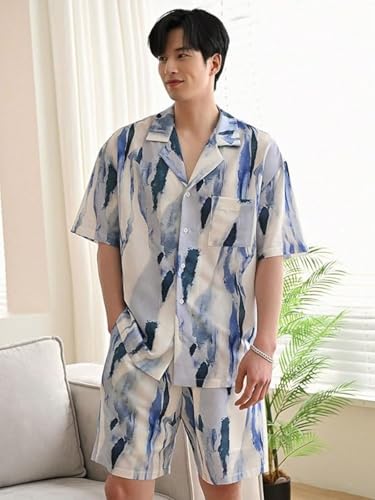 Image of GRECIILOOKS Co-ord Set for Men - T-Shirt & Shorts Nightwear Set | Summer Loungewear, Beachwear & Night Suit for Daily Comfort