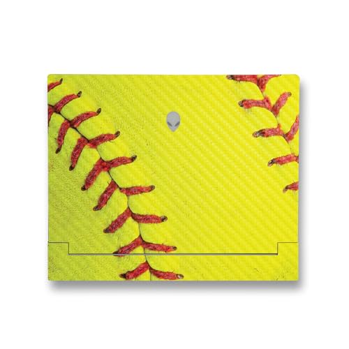 Image of MightySkins Carbon Fiber Skin Compatible with Alienware X14 R2 (2023) Full Wrap Kit - Softball Closeup | Protective, Durable Textured Carbon Fiber Finish | Easy to Apply | Made in The USA