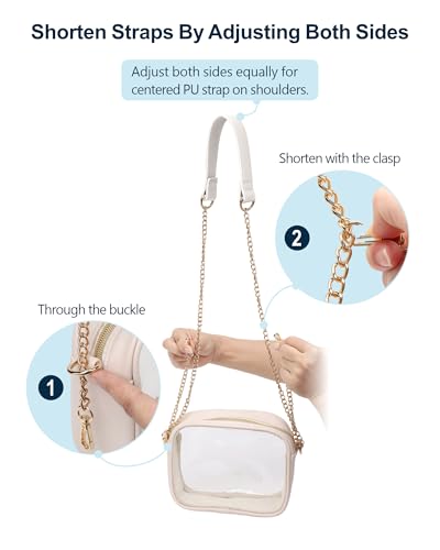 Image of PACKISM Clear Bag for Stadium Events - Small Clear Purse Crossbody Bag | Adjustable Wide Strap, 2 Easy Access Pockets, Thick 0.5mm PVC, for Sports Game Day Concerts Festival, Women Clear Stadium Bag