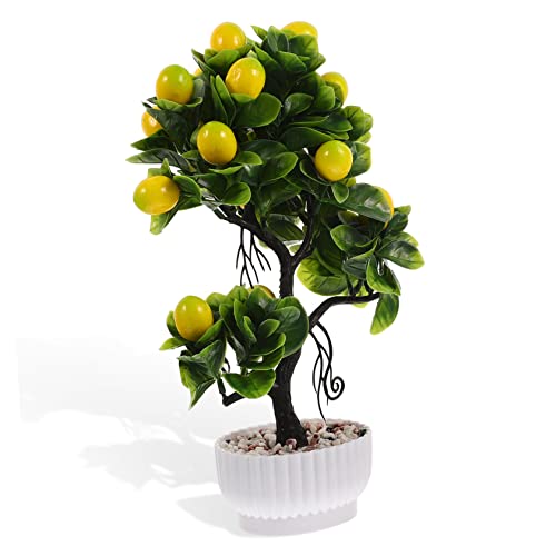 Cabilock Artificial Fruit Tree Fake Greenery Bonsai Mini Lemon Tree Garden Plants Desk Decoration Fall Decor The Office Ornaments Tabletop Fruit Tree Decor Faux Lemon Tree Desktop Adornment #TOP20