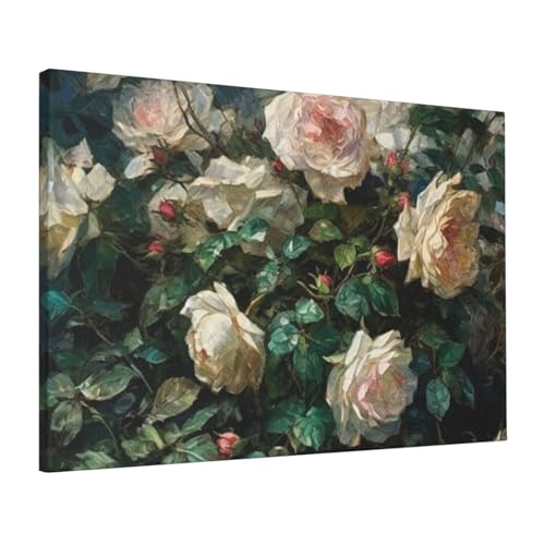 Impression sur toile de roses HD 40x61 cm poster mural à suspendre pour décoration de salon