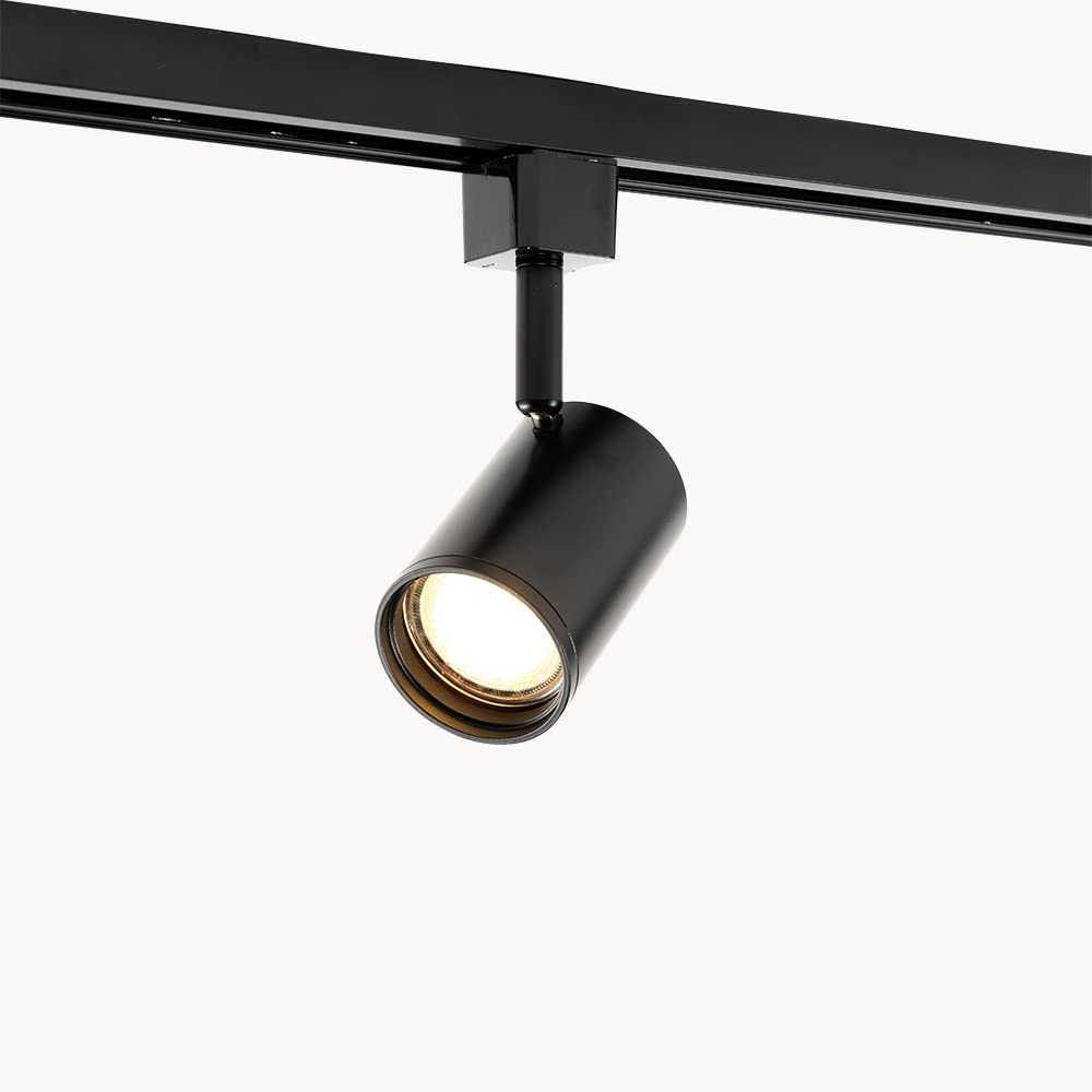 Qub Focus III Monophasé Luminaire Plafonnier LED – 200cm - 3x GU10 Spot Sur Rail - 2x 1m Barre de Spot Plafond – I-Form - Plafonnier intérieur Noir Moderne – Spots et Rails de Spots