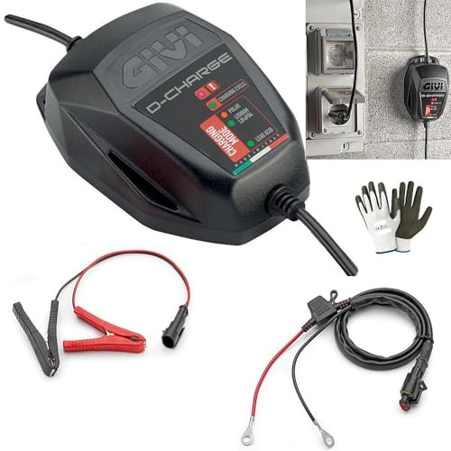 COMPATIBILE CON DUCATI MONSTER 696 CARICA BATTERIA-MANTENITORE DI CARICA 100% AUTOMATICO A 8 CICLI INTELLIGENTI PER MOTO SCOOTER GIVI S510 PER BATTERIE LITIO E TRADIZIONALI