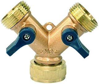 Tap Y Splitter Brass Manifold Two Way Washing Machine Hose Connector 3/4"