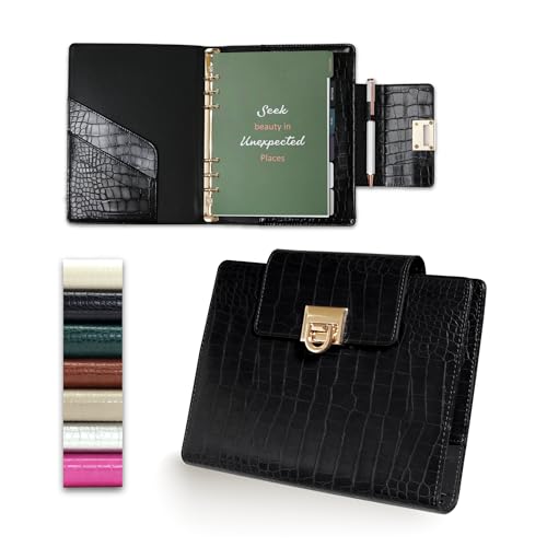 EGOSUNNY A5 undated planner with crocodile-textured faux leather