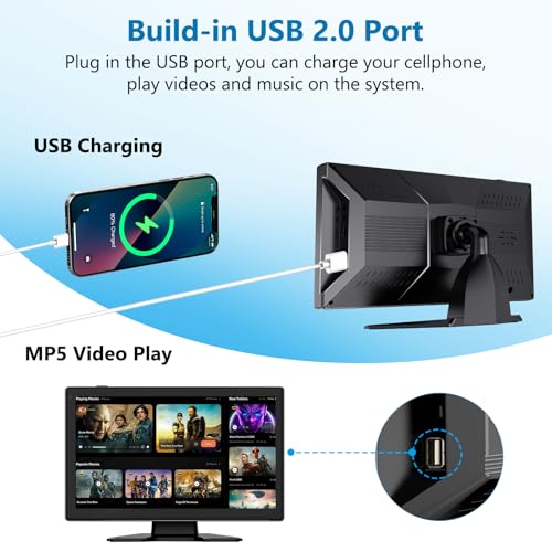 Image of karsugee 4K RV Backup Camera with 10.1 inch Quad Split Touchscreen Monitor, HD 1080P Side & Rear View Cameras DVR Recording USB Video Play Waterproof 4 Channel for Trailer RV Truck Camper Bus etc (HD01)