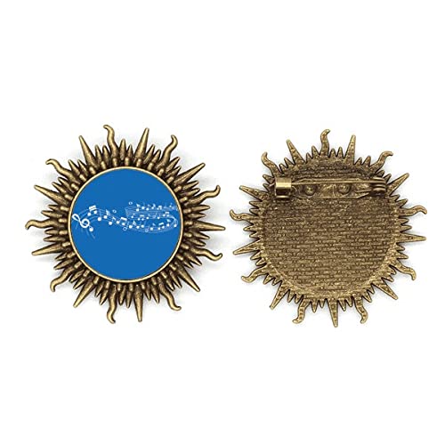 Broche musique 5 lignes en métal bleu pour fixer vos accessoires avec style