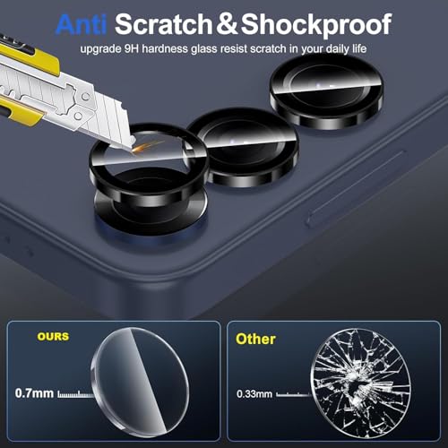 Image of JGD PRODUCTS Premium Camera Lens Protector Compatible For Samsung Galaxy S25 5G (Black) Camera Lens Protector - 9H Tempered Glass, Military-Grade Anti-Scratch, Case-Friendly, Easy Install Frame