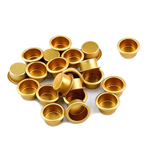 Oedema Golden Candle Cups Aluminum Candle Holders Candle Drip Protectors Drip Catchers 0.47-Inch Id, Pack Of 20 #TOP28