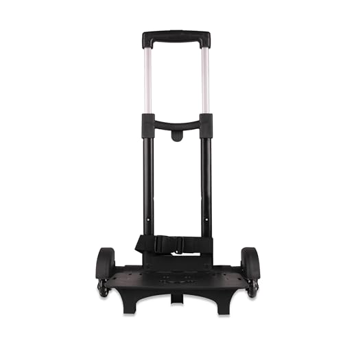 Colourbook Carrello Porta Zaino Pieghevole Nero, Trolley Universale Per Zaini Scuola, Manico Telescopico Regolabile, Ruote Silenziose, Per Elementari Medie E Superiori
