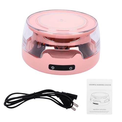 Zerodis Mug Warmer Beverage Warmers Settings Colorful Lights Heated Coaster Cup Warmer Thermostat Coffee Mug Heating Panel for Coffee Tea Milk Juice Multifunctional 4 (Roseate)