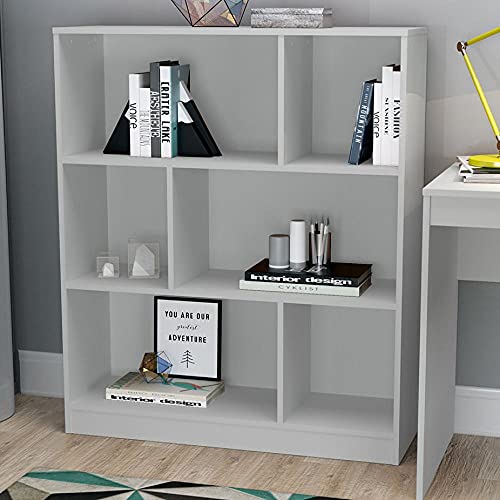 Estante para Escritório 6 Nichos B25 Nova Mobile Branco