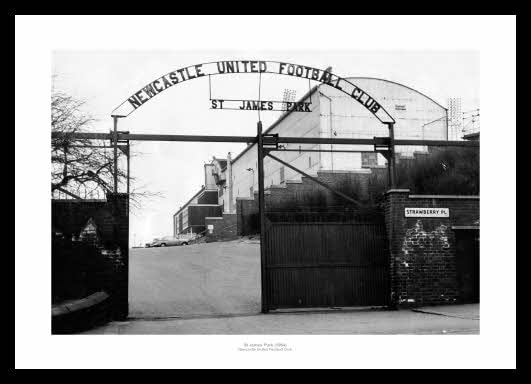 Home of Legends Outside St James Park Stadium 1964 Newcastle United Framed 18x12 inch Photo