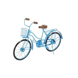 Deco 79 Metal Bike Decorative Sculpture Home Decor Statue with Wood Accents, Accent Figurine 18" x 4" x 11", Blue Deco 79 Metal Bike Decorative Sculpture Home Decor Statue with Wood Accents Accent Figurine 18 x 4 x 11 Blue