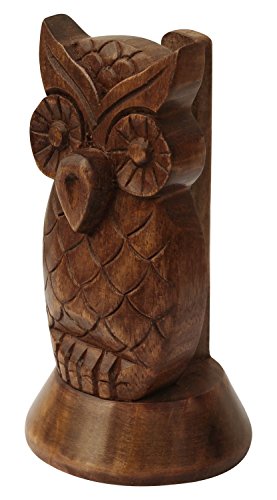 The Storeking Sale Wooden Eyeglass Spectacle Holder Handmade Mustache Display Stand For Office Desk Home Decor Gifts (Owl Design1) #TOP3