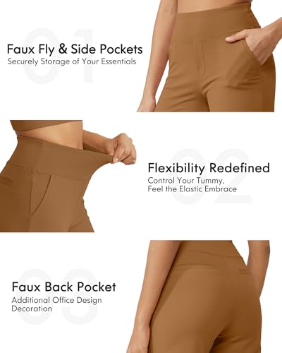 Image of G4Free Capri Pants for Women Wide Leg Yoga Dress Cropped Pants Capri Leggings with Pockets for Casual Summer