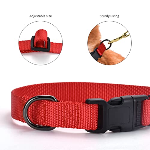 AUDWUD Thick Nylon Collar,Classic Adjustable Dog Collar in Multiple Colors,Suitable for Small,Medium and Large Dogs,4 Sizes - Image 3