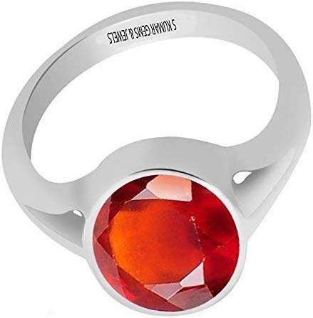 Pierre précieuse hessonite 4,80 carats sur bague argent S pour style chic