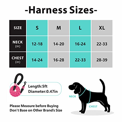 Poypet Dog Harness And Leash Combo, Escape Proof No Pull Vest Harness, With 5 Feet Leash, Reflective Adjustable Soft Padded Pet Harness With Handle For Small To Large Dogs(Pink,M) #TOP5