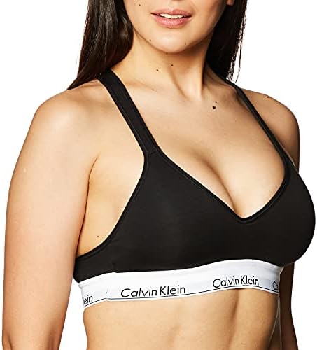 Calvin Klein Modern Cotton Lightly Lined Wireless Bralette, Black, Medium