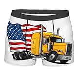 Anceky Herren-Boxershorts mit amerikanischem LKW-Muster, atmungsaktive Unterwäsche mit komfortablem Gummibund