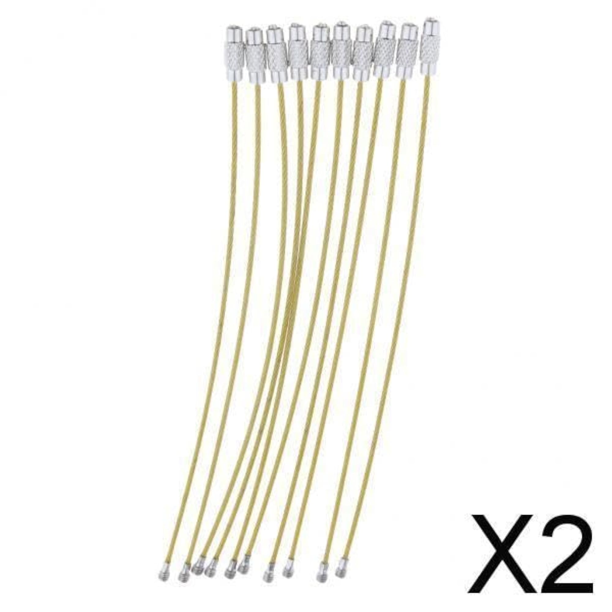 2x10Pcs Cable Wire Loop Luggage Tag Loops, Yellow