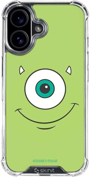 Skinit Clear Phone Case Compatible with iPhone 16 - Officially Licensed Disney Monsters Inc. Mike Portrait Design