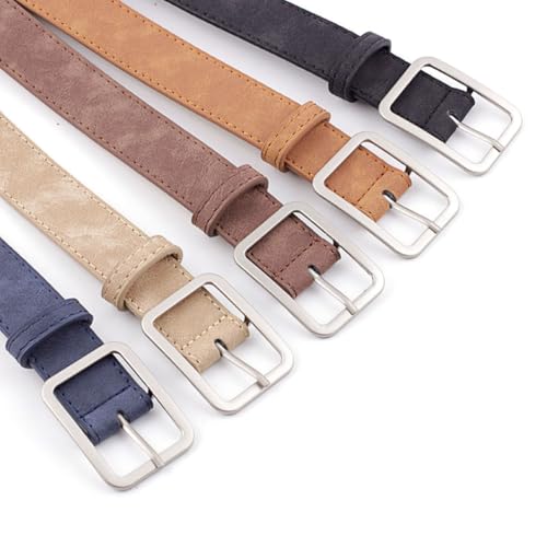 Thin Silver Buckle Waist Belt Flexible Synthetic Leather Strap For Coats And Trousers4