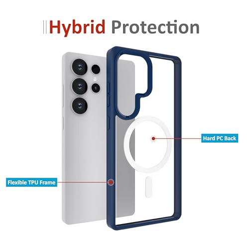 Image of Case for Samsung Galaxy S25 Ultra with Mag-Safe, [Anti-Yellowing Technology] [Military Grade Drop Protection] Shockproof Slim Hybrid Phone Case for Samsung Galaxy S25 Ultra 5G - Indigo Blue