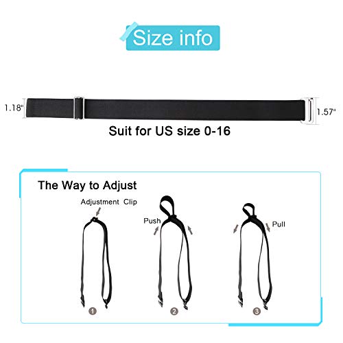 Jasgood No Show Women Stretch Belt Invisible Elastic Web Strap Belt With Flat Buckle For Jeans Pants Dresses #TOP6