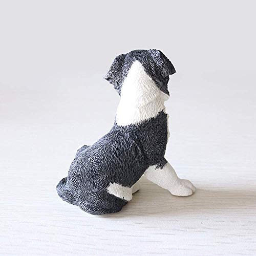 Simulation de chien Border Collie assis et figurines d'animaux en résine