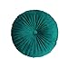 Cojín redondo de la parte posterior del cojín, terciopelo plisado redondo de la calabaza del sofá del piso del cojín del asiento del piso para la silla del coche, sofá decoración del hogar (verde