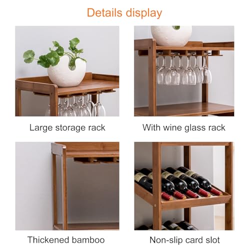 Soporte para botellas de vino de bambú, 20 botellas miniatura 6