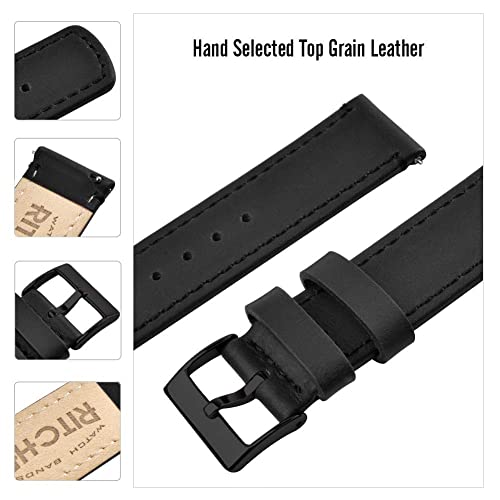 Ritche Leather Watch Strap with Quick Release Pins, 24mm Replacement Watch Band for Men and Women, Fits Smartwatches & Traditional Watches by Ritche - Used condition - Image 4