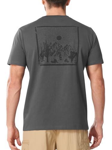 NORTHYARD Men's Graphic T-Shirt – Soft Cotton Crewneck Short Sleeve Tee, Relaxed Fit Casual Summer Shirts for Work Outdoor(Darkgrey-XL)