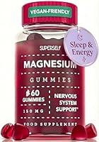 Magnesium Gummies for Adults & Kids - 150mg Magnesium Supplements for Sleep, Relaxation & Muscle Support - Natural Grape Flavour - No Artificial Colours - Vegan - 60 Gummies Easy to Chew