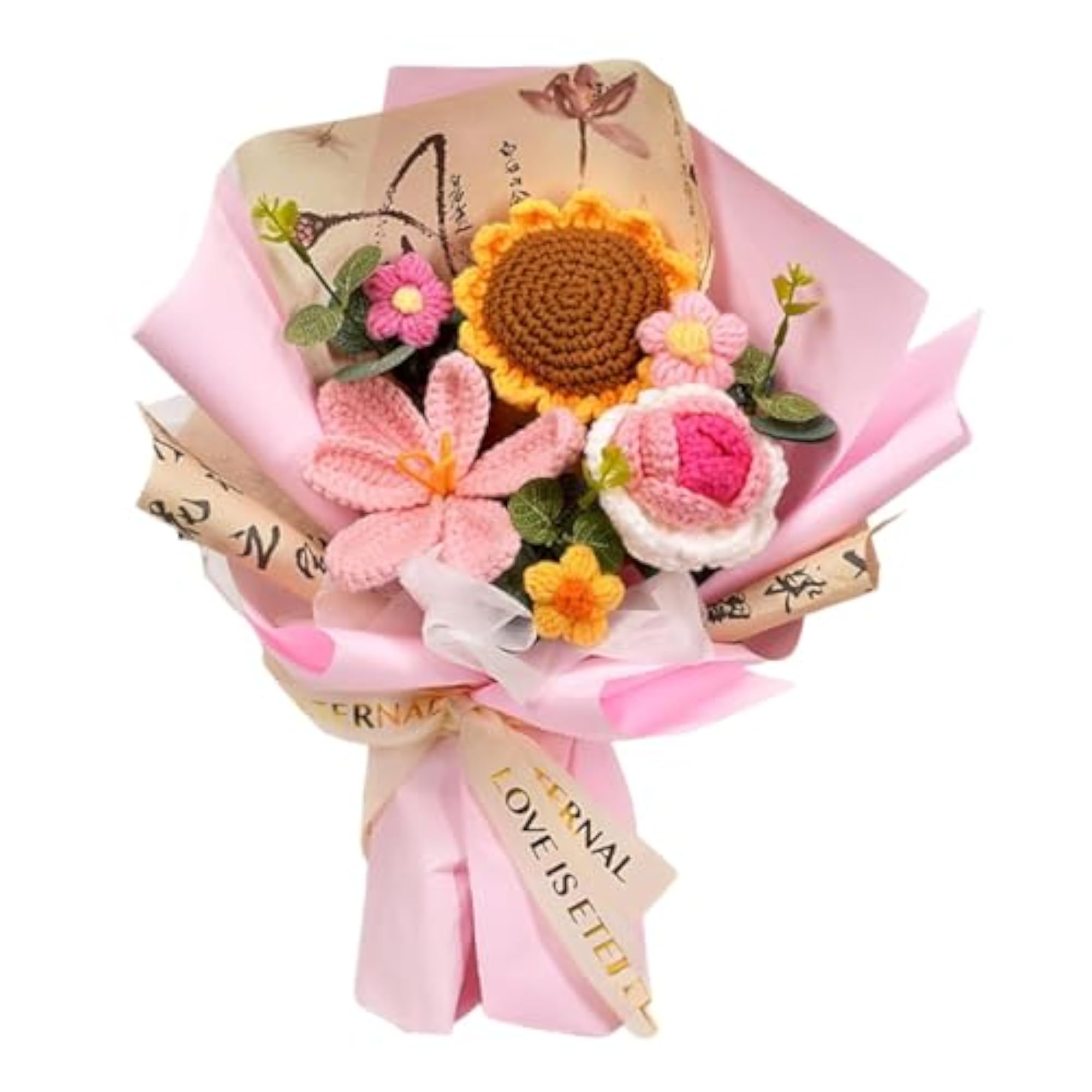 Crochet Flower Bouquet Knitting Flower Gift