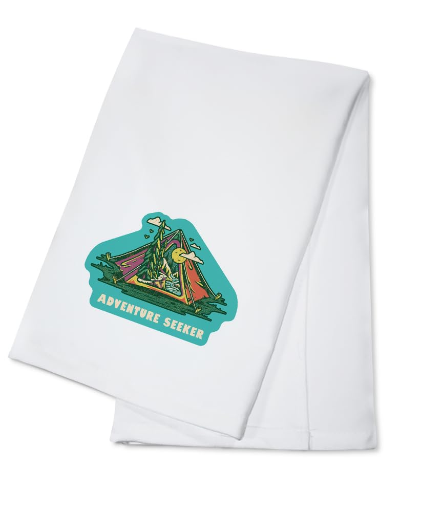 Lantern Press Distressed, I Hike for Views, Adventure Seeker, Ready to Roam, Contour (100% Cotton Tea Towel, Decorative Hand Towel, Kitchen and Home)