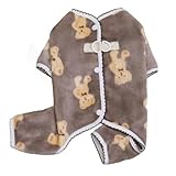 ICOUCHI 犬 服 ロンパース 秋 冬 パジャマ ペット服 ふわふわ 裏起毛 背中開き ドッグウェア つなぎ パーカー 防寒 暖かい おしゃれ 小型犬 中型犬 カバーオール 抜け毛対策 生理期保護 部屋着 ルームウェア 寝間着 お出掛け用 散歩 (L,ブラウン（背中開き）)