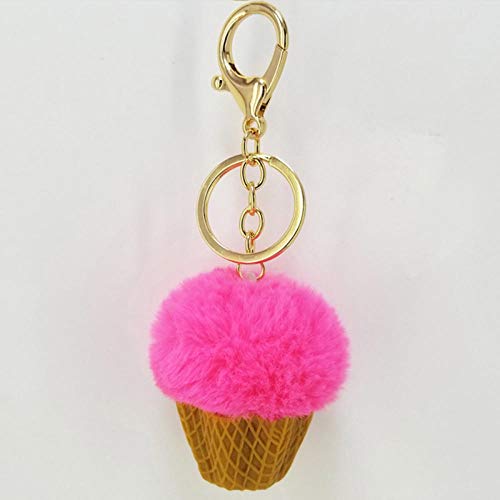 Preisvergleich Produktbild Tasche Schlüsselringkette Schlüsselbund Harzkegel Eiscreme Haarball Schlüsselanhänger Anhänger Pompon Schlüsselanhänger Dekorativ Für Tasche Zubehör Wie Das Bild