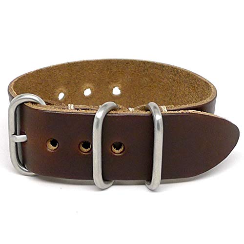 Da Luca 1 Piece Military Watch Strap - Brown Chromexcel (Matte Buckle) : 22Mm #TOP24