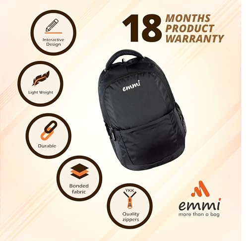 Image of Emmi Liver Laptop Backpack 25 L | Weekend Travel Bag For Men and Women | Carry On Bag For College and School Students | Water Repellent | 18 Months Warranty